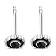 6pairs Black Onyx Sterling Silver Earrings - e170